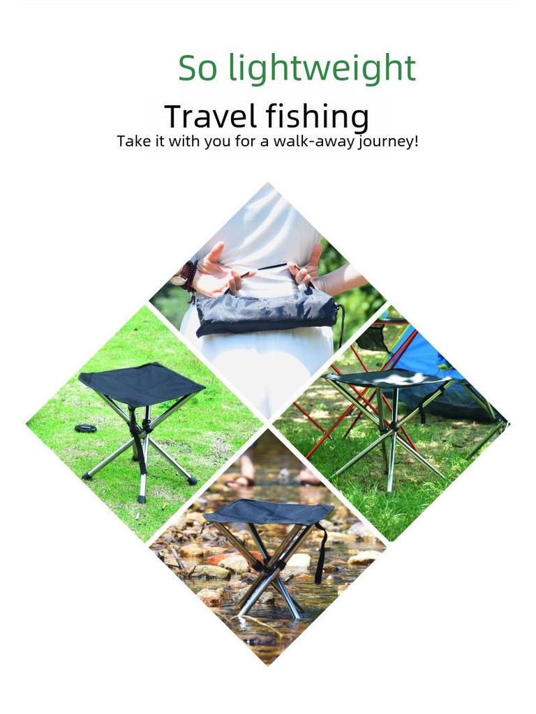 Portable Outdoor Telescopic Folding Camping Chair - Stainless Steel Fishing Stool