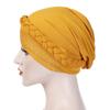 Trendy muslim women inner caps for hijab India wrap head turban bonnet with drill solid color hijab underscarf caps turbante
