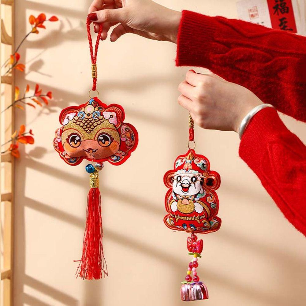 Embroidery Chinese New Year Pendants Traditional New Year Hanging Pendant  Party Decoration