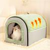 Enclosed Dog Bed & Cat Bed Detachable Warm Tent Winter Pet House  For Small Animals