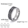 Stainless Steel Ring for Men Women 8MM Wide Geometric Casual Finger Rings Jewelry Wedding Gift for Lover