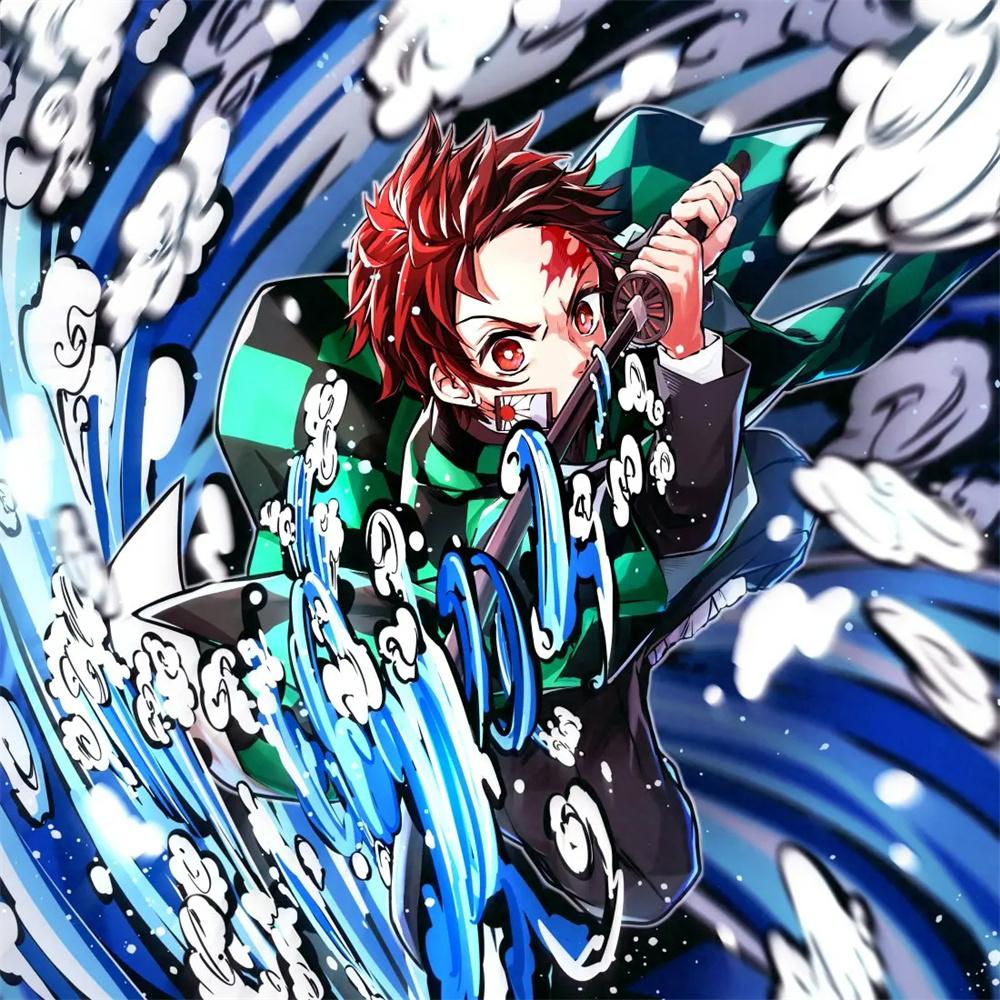 Resin 5D Diamond Painting Cartoon Anime Demon Slayer Embroidery Cross Stitch Kits Art Mosaic Drill Home Decor Gift
