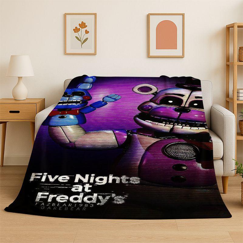 Horror Game F-FNAF Freddy Soft Flannel Throw Blanket,Warm Cozy Blanket for Bed,Couch,Sofa,Bedroom,Living Room,Travel,Picnic