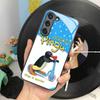 Cartoon P-Pingu Penguin Cute Phone Case For Samsung Galaxy S25 S24 S23 S22 S20 S21 Note20 Ultra Plus Fe Colored Silver Cover