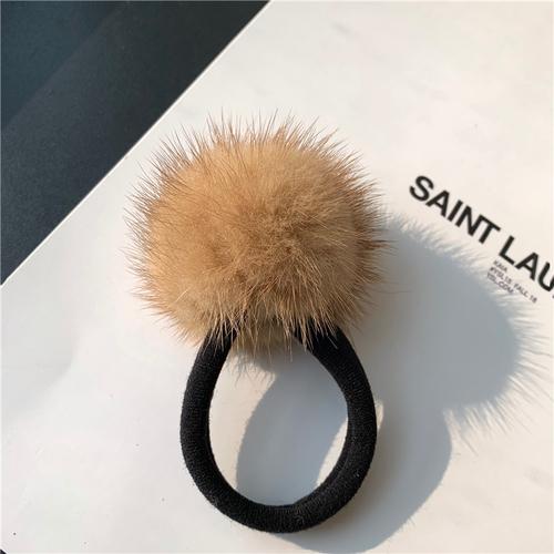 Mink Fur Ball Rope Female Korean Cute Simple Plush Hair Rope Headdress Online Celebrity Temperament Hair Band Elastic Hair Accessories.