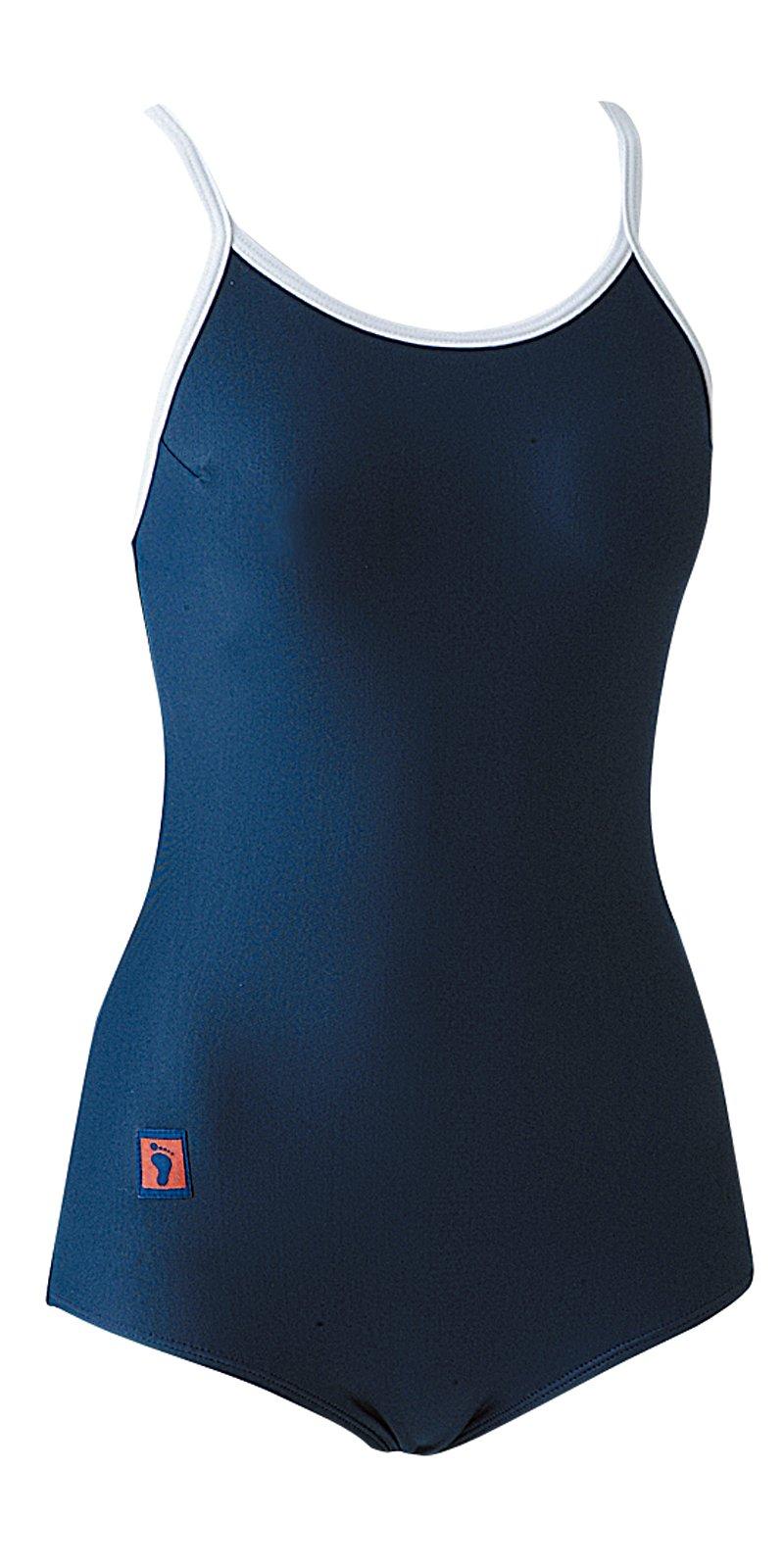 

FOOTMARK Fitness School One White Navy 6L Women s Swimsuit, Piece, Two-Way Swimsuit, Piping, 101504, (08),