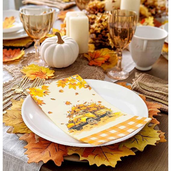 SietDESEO 25 Pieces 3-ply Thanksgiving Dinner Napk 13 x 15.7 Inch Guest Bathroom Napk Disposable Hand Towels for Bathroom Kitchen Fall Party