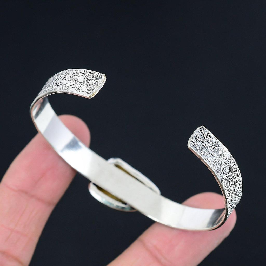 Trillion Maligano Jaspisstein 925 Sterling Silber Hochzeit Neues Armreif Armband