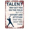 Vintage Metall Blechschild Baseballspieler Wanddekoration Retro Bar Poster