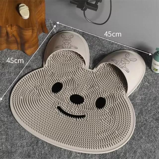 Silicone Rabbit Foot Rubbing Bathroom Anti-slip Mat Back Rubbing Massage Mat Scrubbing Bath Wash Dead Skin Shower Floor Mats
