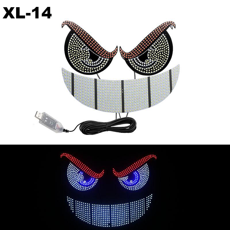

Devil s Face LED Signal Light Car Bright Rear Glass Devil Eyes Dynamic Decorative Warning Light USB Plug Decor Car Accessories