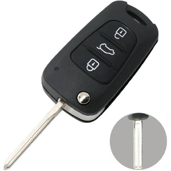 SEGADEN Replacement Key Shell Compatible with Hyundai i20 i30 KIA Sportage Seed Picanto 3 Button Keyless Entry Flip Remote Key Case Fob SS161A