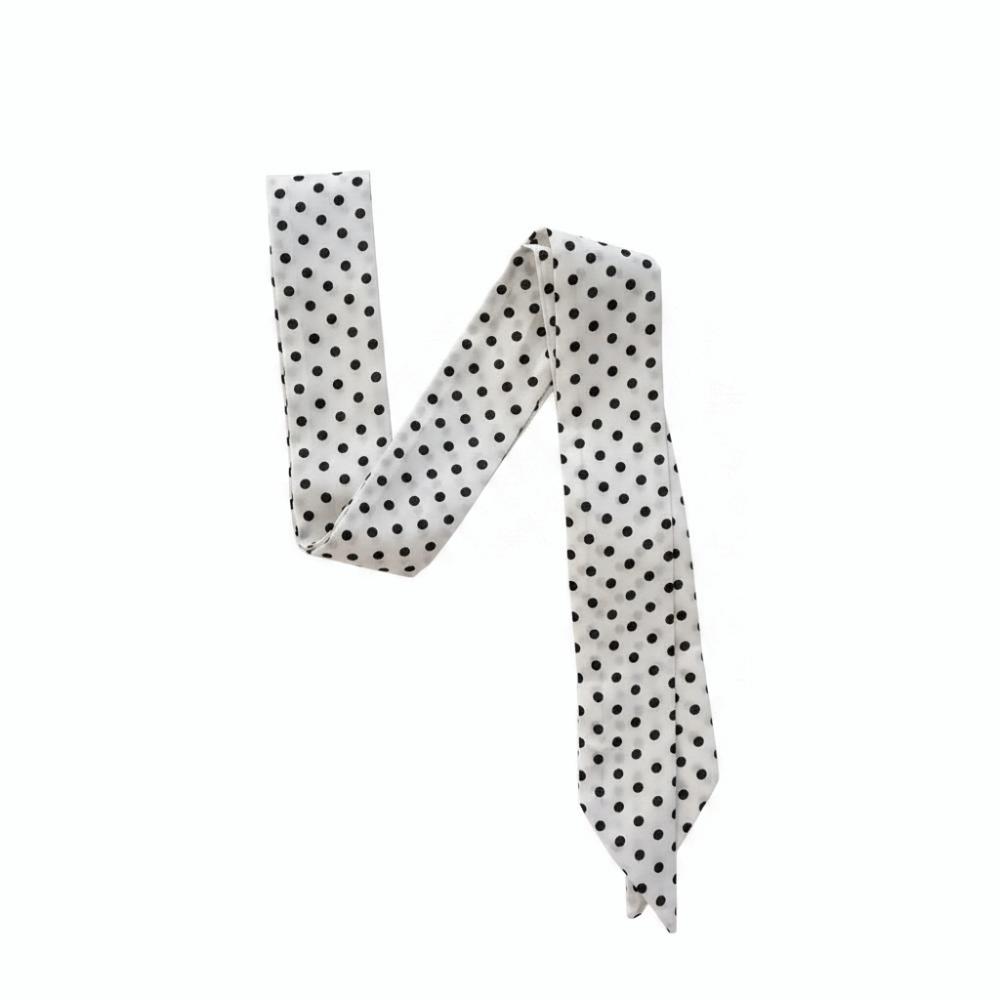 Streetwear Style Polka Dot Scarf Versatile Long Scarf Vintage Hair Band for Women