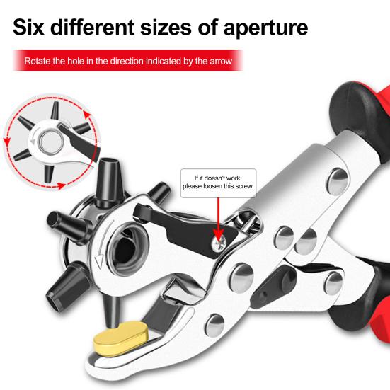 Yousheng Multi-purpose Punching Pliers Heavy Duty Faux Leather Hole Punch Belts Bands Shoes Straps Dog Collars Fabric DIY Craft Projects Puncher Tool