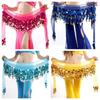 Tassel Belly Dance Hip Scarf with Gold Color Coin Waist Chain Trendy Hip Scarf  Show Costumes