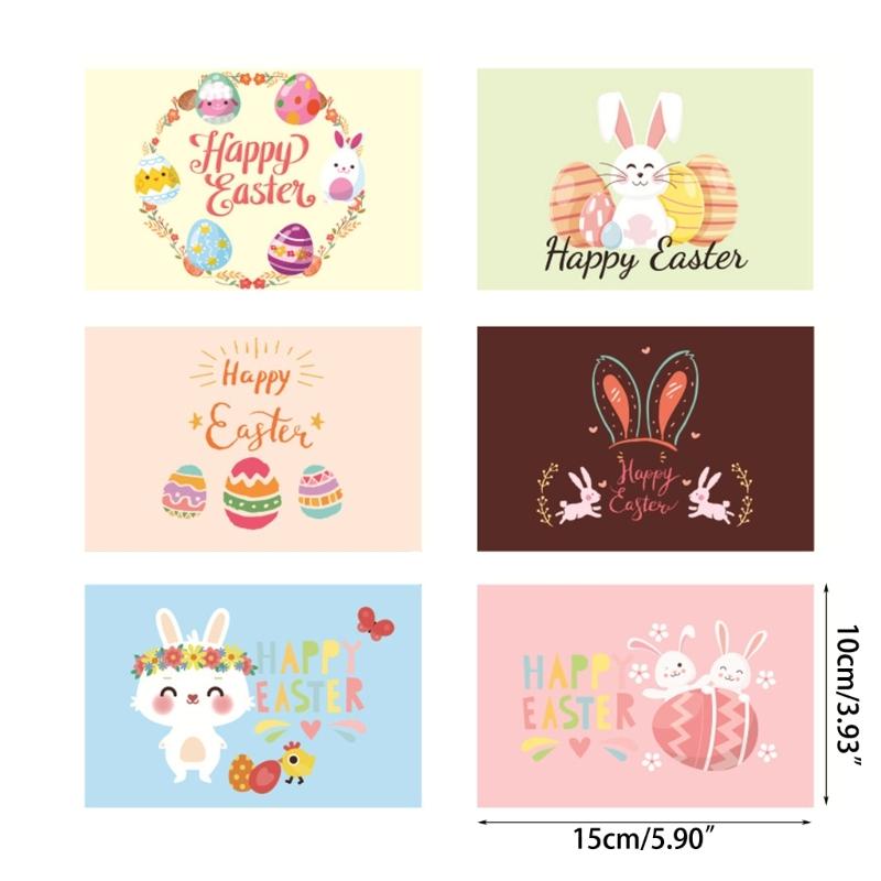 Easter Greeting Cards with Envelopes Sealing Stickers Kit Party Accessory for Festival Holiday Party Supplies