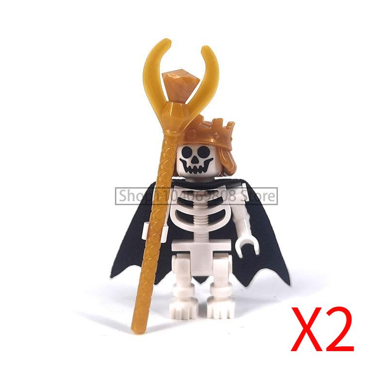 MOC Halloween Building Blocks Skeleton Army Knight Figures Flame Horse Medieval Vampire Furniture Assembly DIY Bricks Toys Gifts