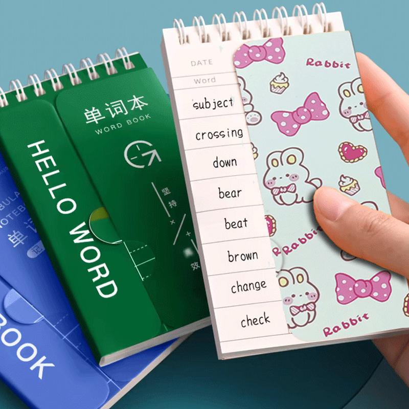 Portable Mini Notebook Pocket Vocabulary Word Book Spiral Notebook Languages Learning Word Check Book School Stationery