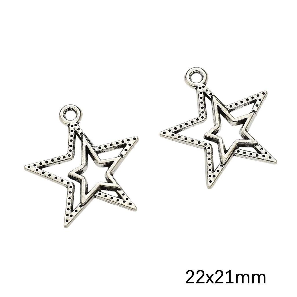 Alloy Pendant Moon Butterfly Five-pointed Star Charms for Bracelets Pendants Necklaces DIY Making Retro Charms Jewelry Accessories