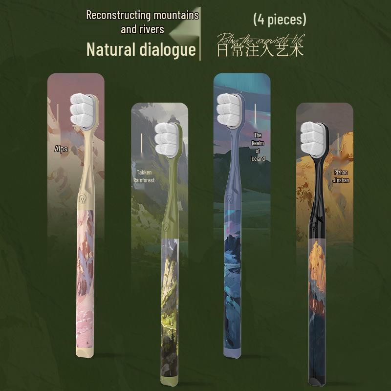 

NSA 4-Piece Gift Set: Ultra-Soft Toothbrush for Sensitive Gums - High-End Home Use