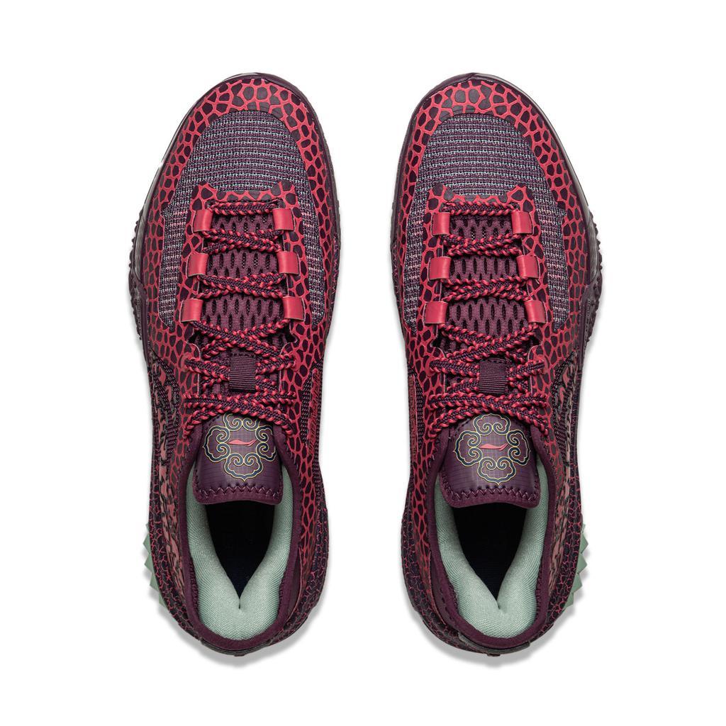 Li Ning Jiao Ao Sunset Purple Green Basketball Shoes Men Sneakers Red ABFU035-5