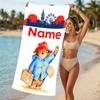 Customizable personalized beach towels Paddington Bear themed designs.Suitable for the beach, yoga, sports;ideal as beach accessories