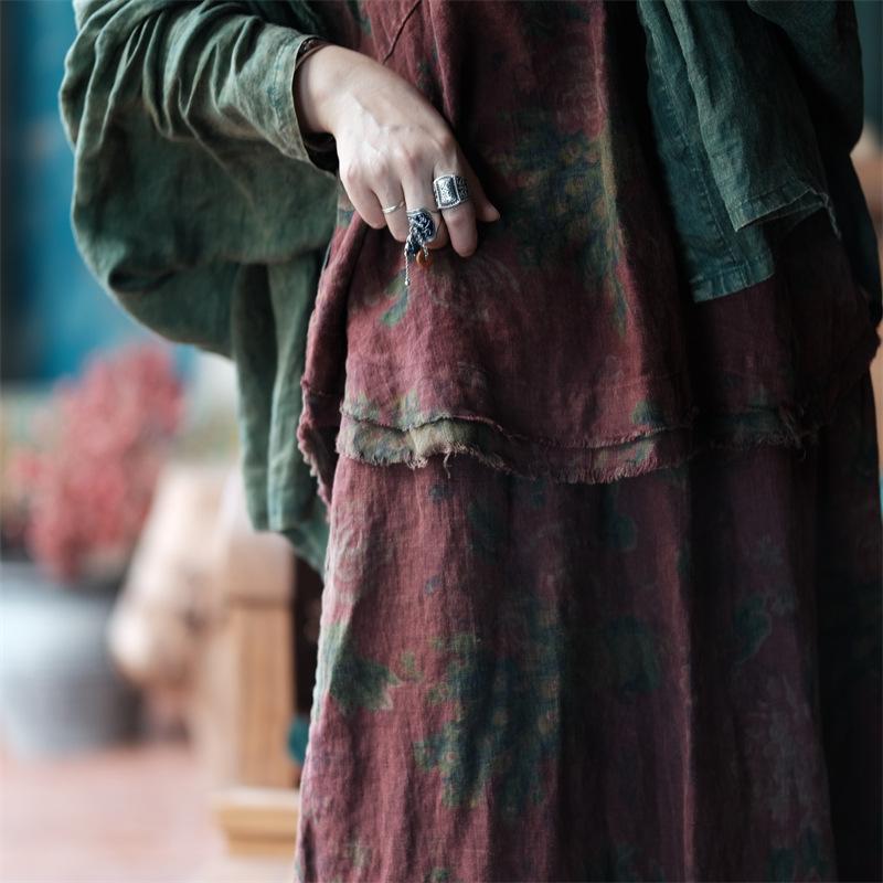 Johnature Frauen Rot Print Floral Tops Vintage Tücher Chinesischen Stil Frauen Tops