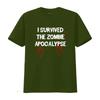 I Survived The Zombie Apocalypse T Shirt Funny Zombies Outbreak Response Team Halloween Costume Gag Novelty with Blood Vintage