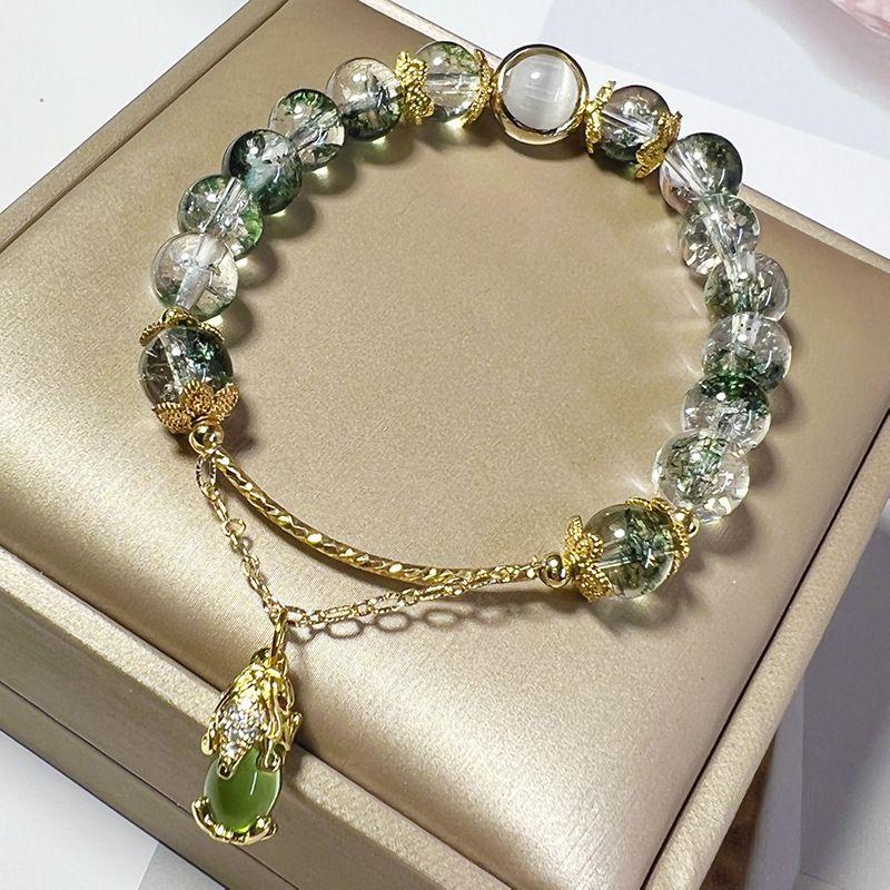 Pixiu Imitation grünes Geisterarmband Damen Mori-Mädchen Kristallarmband Urlaubsstil Vielseitig Originaldesign Koreanische Version Schmuck