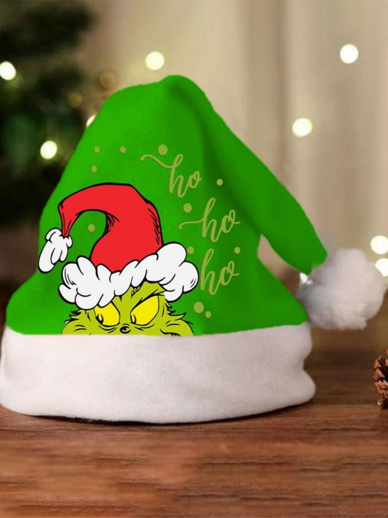 Grinch Green Christmas Hat With Thick Double Sided Velvet For Winter Holiday Celebration