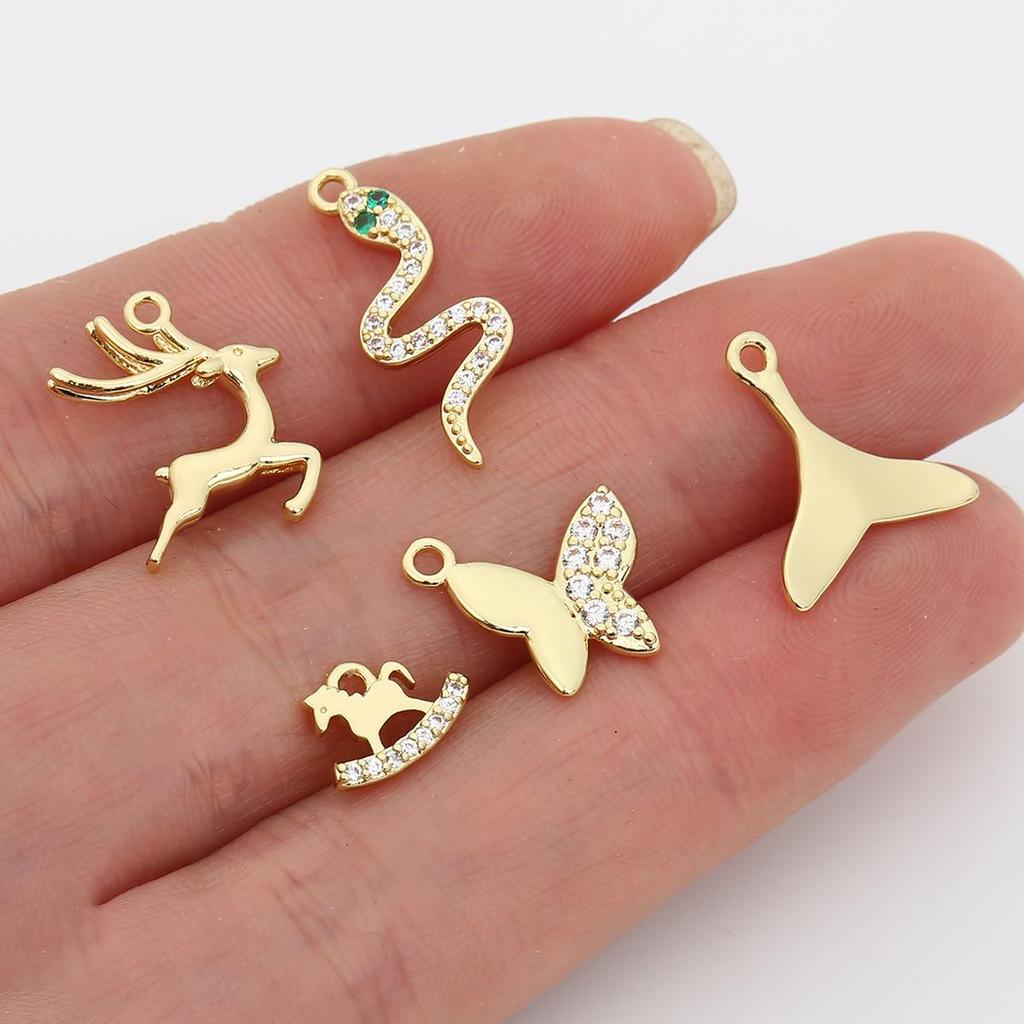 1 Stück Kupferlegierung Tieranhänger Kreatives Design Zubehör für Schmuckherstellung DIY Halskette Armband Ohrring