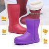Women's Lightweight EVA Waterproof Non-Slip Cold-Proof Rain Boots with Velvet Lining