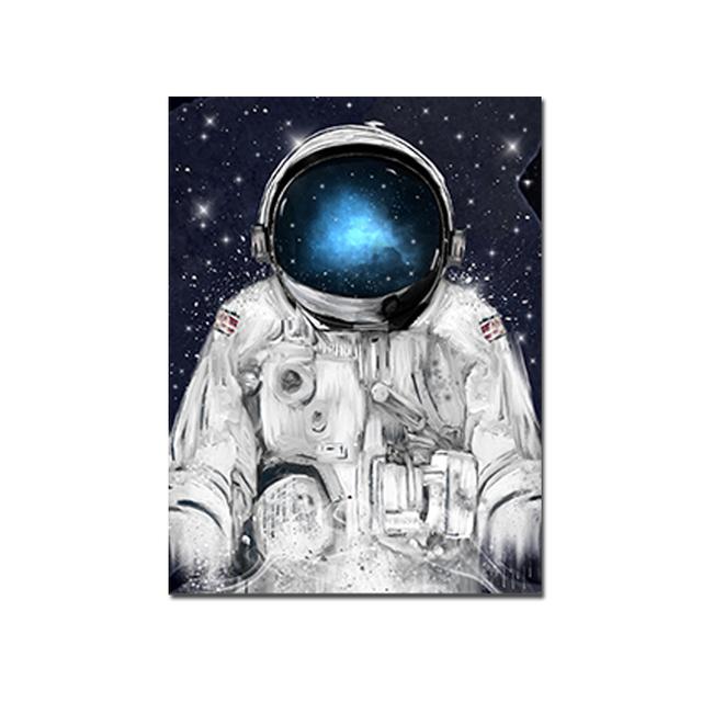 Balloon Wall Art Canvas Painting Astronaut Planet Space Prints Posters Nordic Cartoon Animal Wall Pictures for Kids Living Room No Frame