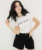 AWESOME STUDIO Awesome Logo Crop Slim Fit Short Sleeve T-Shirt Ivory