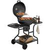 Holzkohlegrill BBQ Smoker mit Seitentischen Deckel Thermometer Rädern 129 x 63,5 x 106,5 cm