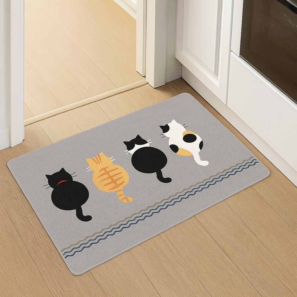 Cartoon Cat Door Mat Anti Slip Kitchen Mat Durable Bathroom Floor Mat  Home Decor