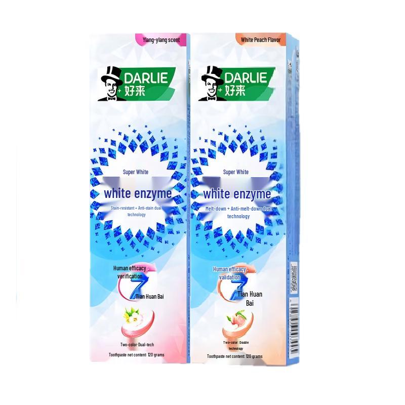 Darlie White Enzyme Toothpaste - White Peach & Ylang Ylang (2x120g)