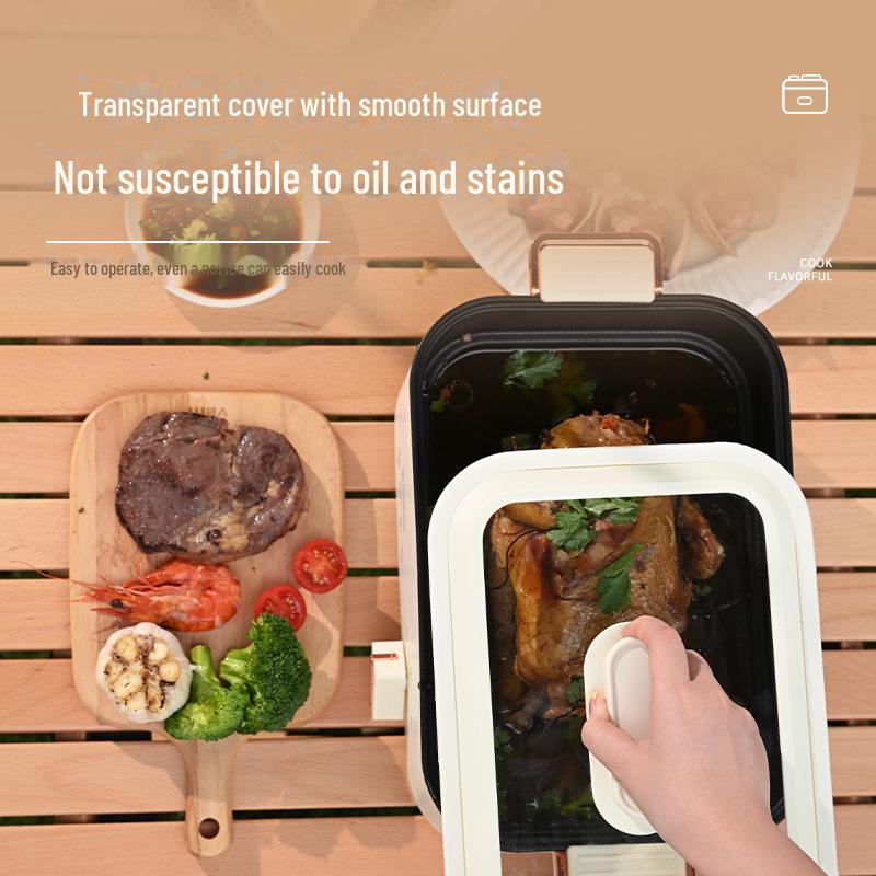 Compact Electric Hot Pot & Grill: Multi-Function Non-Stick Cookware for Steaming, Frying, and BBQ