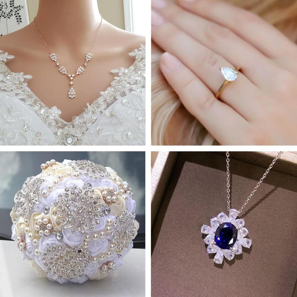 FASHEWELRY 315Pcs Faceted Cubic Zirconia Cabochons Transparent Imitation Diamond Beads Teardrop Shape Crystal Rhinestone Cabochon for DIY Jewelry