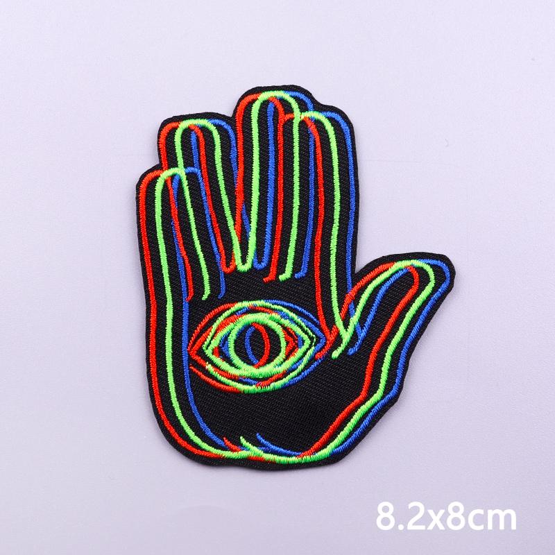 Punk Funny Skull Embroidery Patch Iron On Patches For Clothing Thermoadhesiv Patches On Clothes Fusible Badges Sewing Applique