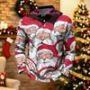 Men's Casual Quick-Dry Mesh Golf Shirt Long Sleeve Top with Christmas Print