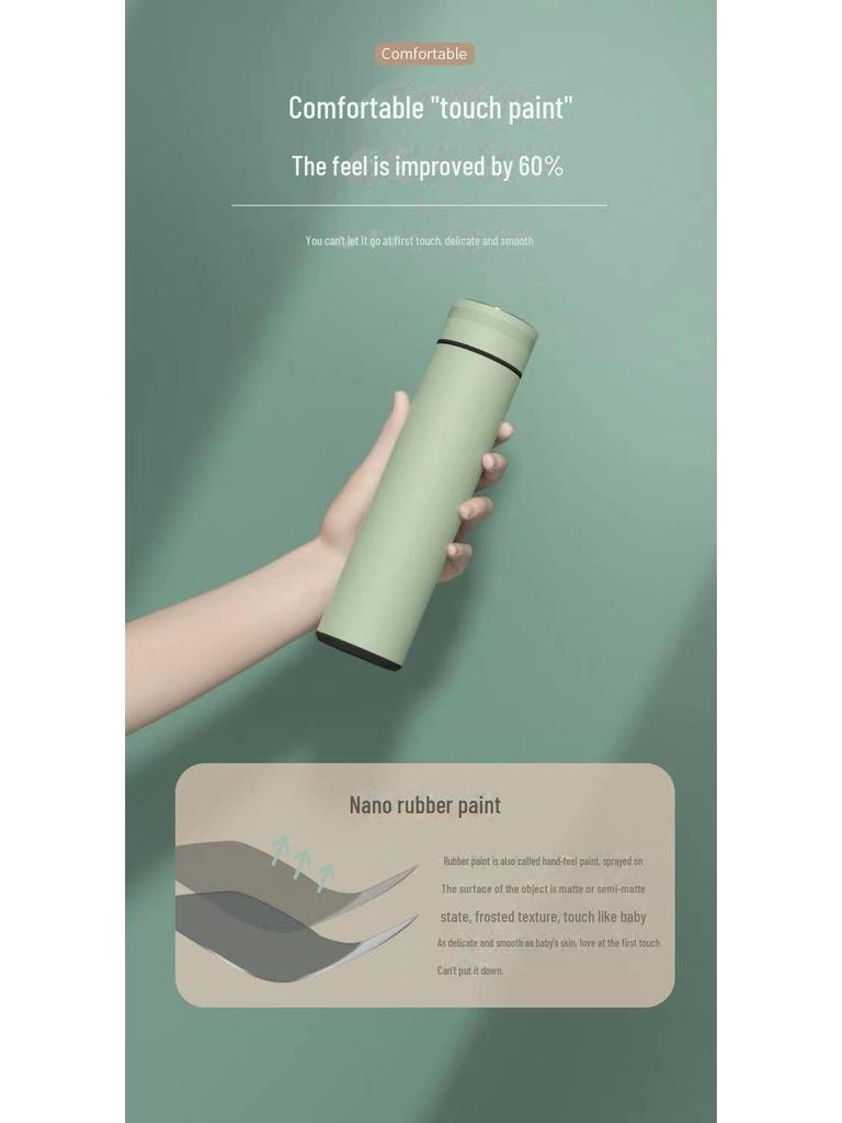 Korean Style 316 Stainless Steel Thermos with Smart Temperature Display – Unisex, Cute & Simple Design