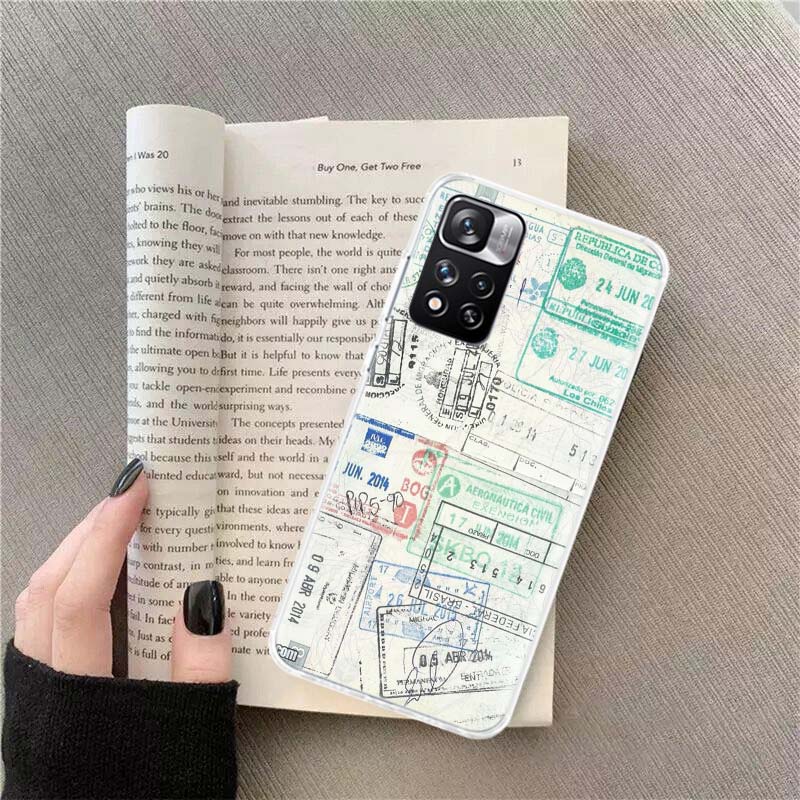 Travel Visas on Passports of Various Countries Phone Case For Redmi Note 13 12 Pro Plus 14 15 Pro 5G 11 11T 11E 11S 10 Pro 10S 9