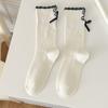Spring Autumn Open Toe Cotton Stockings Women's Stockings Butterfly Knot Accessories Mid-Calf Stockings Casual Stockings Pile Stockings