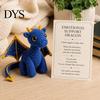 Crochet Dragon Doll with Card, Emotional Support Handmade Decor, Mini Decor Knitting Ornament, Inspirational Gifts for Family Friends Toy