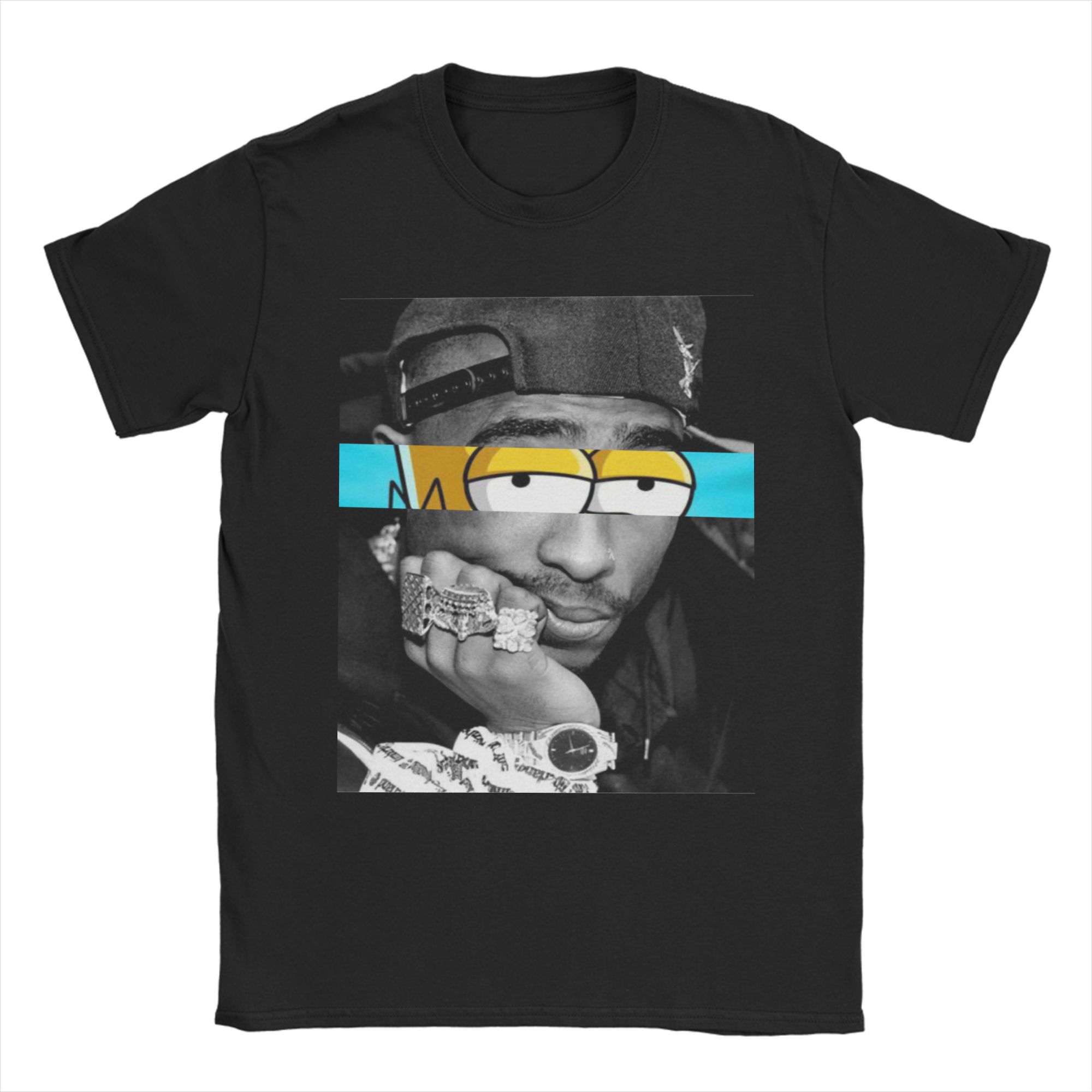 

Тупак Только Бог может судить меня 90-е Винтажная футболка 2pac Хип-хоп Одежда из чистого хлопка Потрясающая футболка с коротким рукавом и круглым вырезом S
