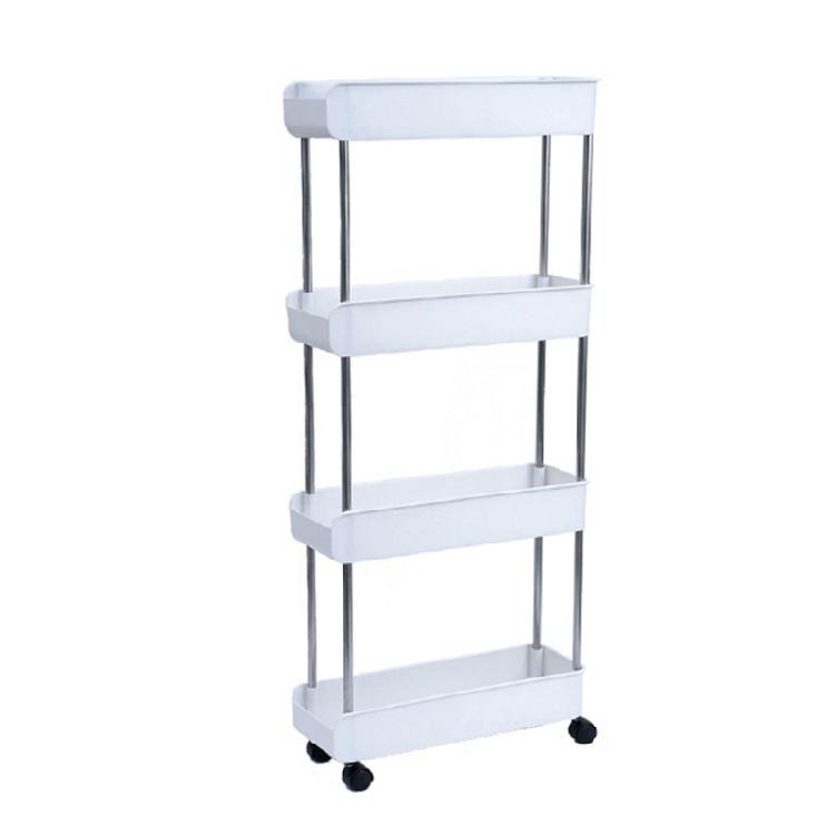 Functional Shelf Wheeled Trolley Space Saving Mobile Utility Cart Storage Holder for Kitchen Storage
