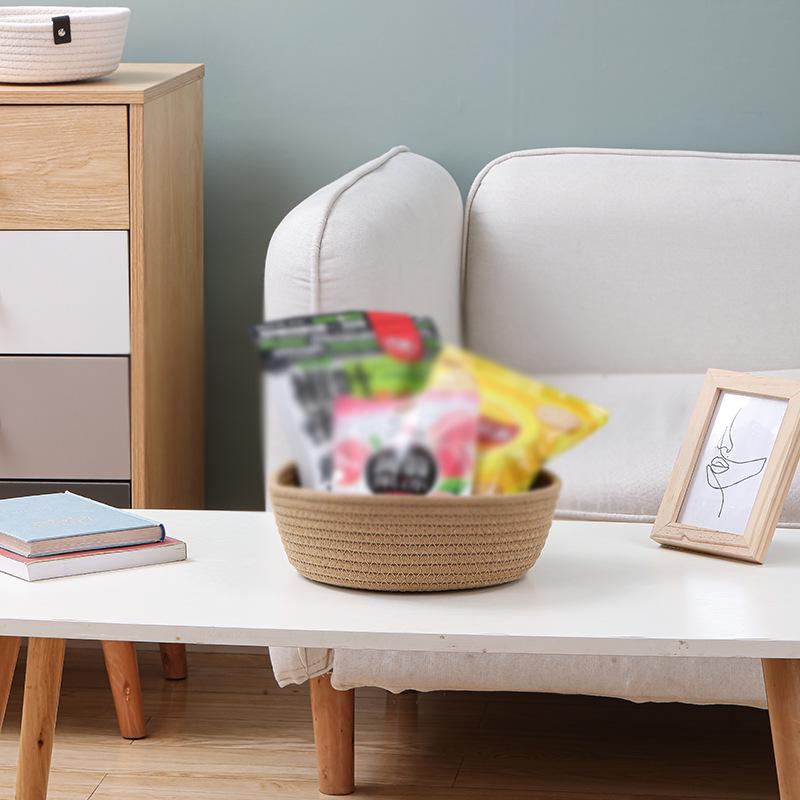 Nordic Cotton Rope Woven Storage Basket - Desktop Organizer for Sundries & Cosmetics