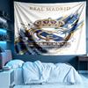 Real Madrid Fußball Druck Wandteppich, Leichte Wandbehang, für Schlafzimmer, Studentenwohnheim, Wohnzimmer, Heimkunstdekor, Geburtstags-Weihnachtsgeschenk für Freunde