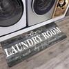 VIKAMA American-Style Vintage Laundry Room, Bathroom Rug Kitchen Dirt-Resistant And Easy-To-Clean Floor Mat, Entrance Door Mat